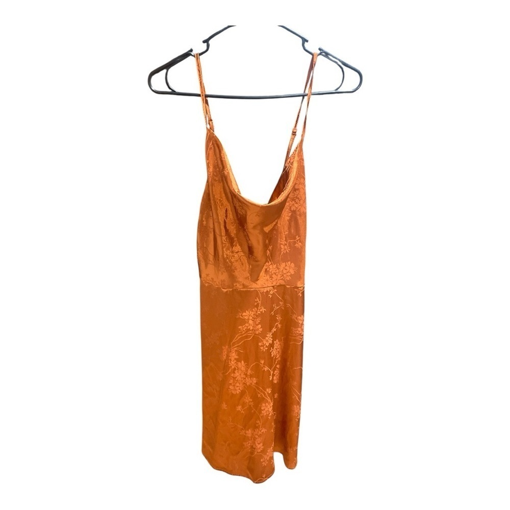 SHEIN Chic Satin Slip Dress in Rich Orange - Picture 2 of 5